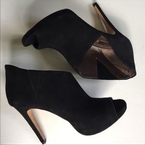 BCBGMaxAzaria black suede heels - size 10